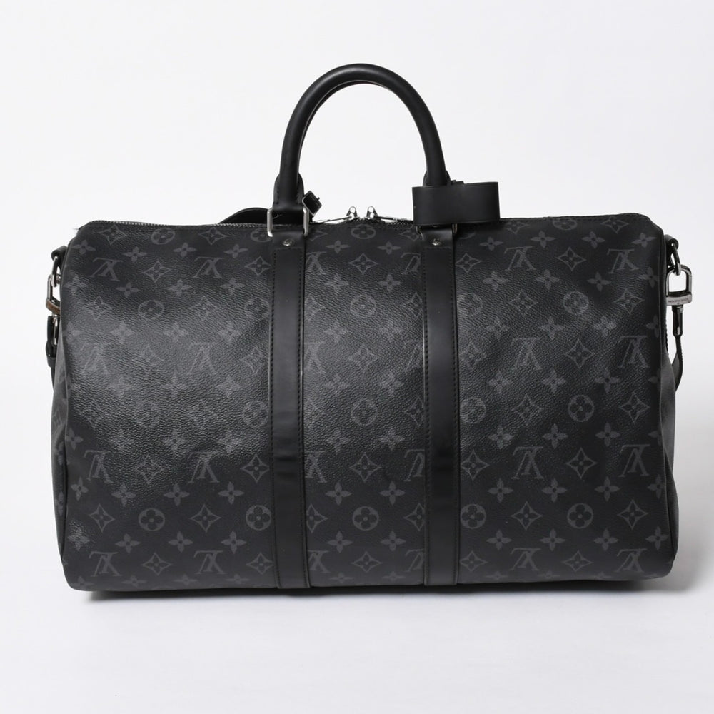 極美品 LOUIS VUITTON ルイヴィトン キーポルバンドリエール45 M40569 モノグラムエクリプスキャンバス ブラック レザー 中古 4a007181