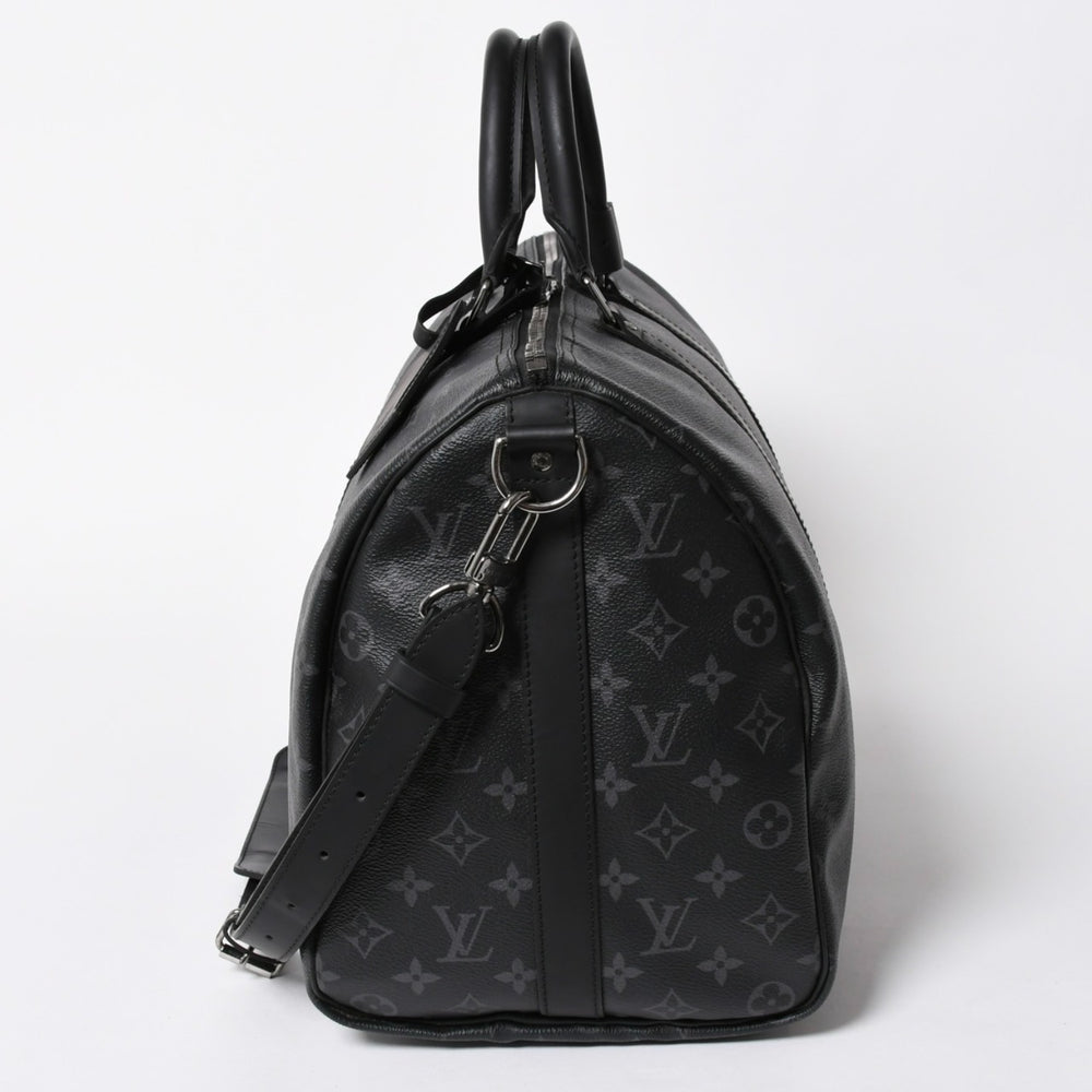 極美品 LOUIS VUITTON ルイヴィトン キーポルバンドリエール45 M40569 モノグラムエクリプスキャンバス ブラック レザー 中古 4a007181