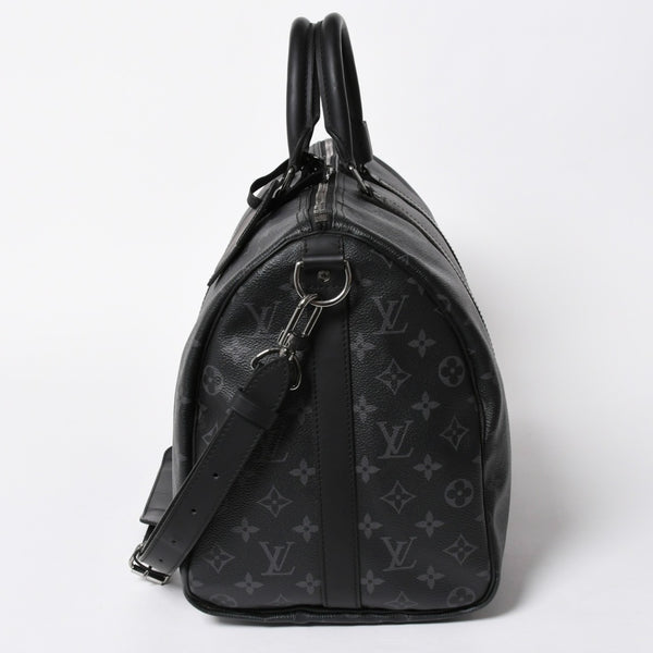 極美品 LOUIS VUITTON ルイヴィトン キーポルバンドリエール45 M40569 モノグラムエクリプスキャンバス ブラック レザー 中古 4a007181