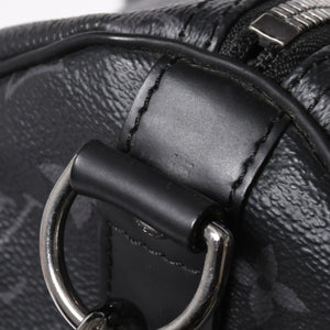 極美品 LOUIS VUITTON ルイヴィトン キーポルバンドリエール45 M40569 モノグラムエクリプスキャンバス ブラック レザー 中古 4a007181
