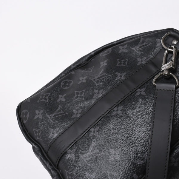 極美品 LOUIS VUITTON ルイヴィトン キーポルバンドリエール45 M40569 モノグラムエクリプスキャンバス ブラック レザー 中古 4a007181