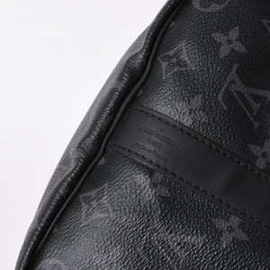極美品 LOUIS VUITTON ルイヴィトン キーポルバンドリエール45 M40569 モノグラムエクリプスキャンバス ブラック レザー 中古 4a007181