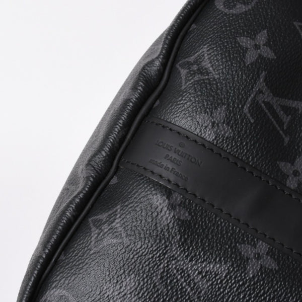 極美品 LOUIS VUITTON ルイヴィトン キーポルバンドリエール45 M40569 モノグラムエクリプスキャンバス ブラック レザー 中古 4a007181