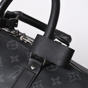 極美品 LOUIS VUITTON ルイヴィトン キーポルバンドリエール45 M40569 モノグラムエクリプスキャンバス ブラック レザー 中古 4a007181