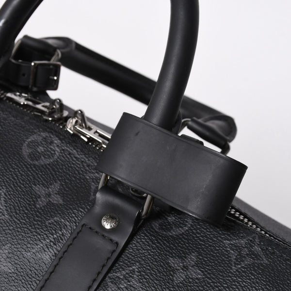 極美品 LOUIS VUITTON ルイヴィトン キーポルバンドリエール45 M40569 モノグラムエクリプスキャンバス ブラック レザー 中古 4a007181