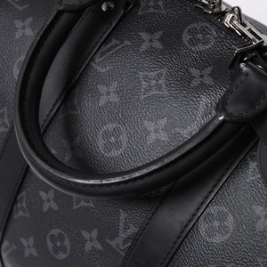 極美品 LOUIS VUITTON ルイヴィトン キーポルバンドリエール45 M40569 モノグラムエクリプスキャンバス ブラック レザー 中古 4a007181
