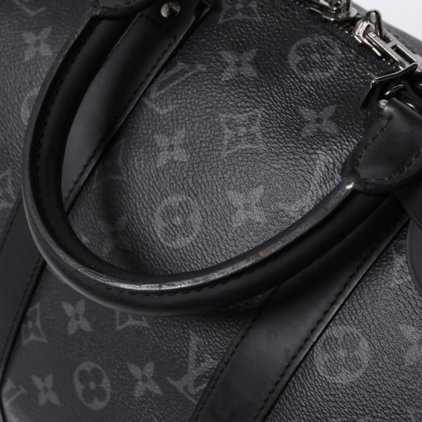極美品 LOUIS VUITTON ルイヴィトン キーポルバンドリエール45 M40569 モノグラムエクリプスキャンバス ブラック レザー 中古 4a007181