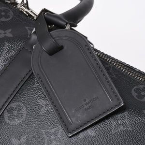 極美品 LOUIS VUITTON ルイヴィトン キーポルバンドリエール45 M40569 モノグラムエクリプスキャンバス ブラック レザー 中古 4a007181