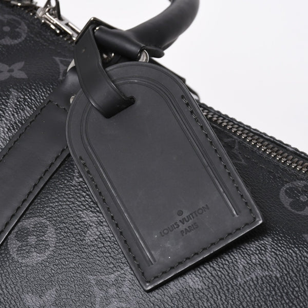 極美品 LOUIS VUITTON ルイヴィトン キーポルバンドリエール45 M40569 モノグラムエクリプスキャンバス ブラック レザー 中古 4a007181