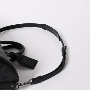 極美品 LOUIS VUITTON ルイヴィトン キーポルバンドリエール45 M40569 モノグラムエクリプスキャンバス ブラック レザー 中古 4a007181