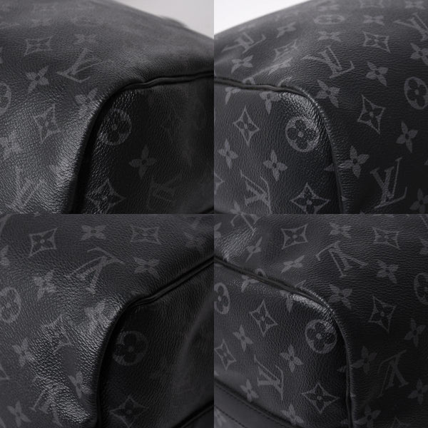 極美品 LOUIS VUITTON ルイヴィトン キーポルバンドリエール45 M40569 モノグラムエクリプスキャンバス ブラック レザー 中古 4a007181
