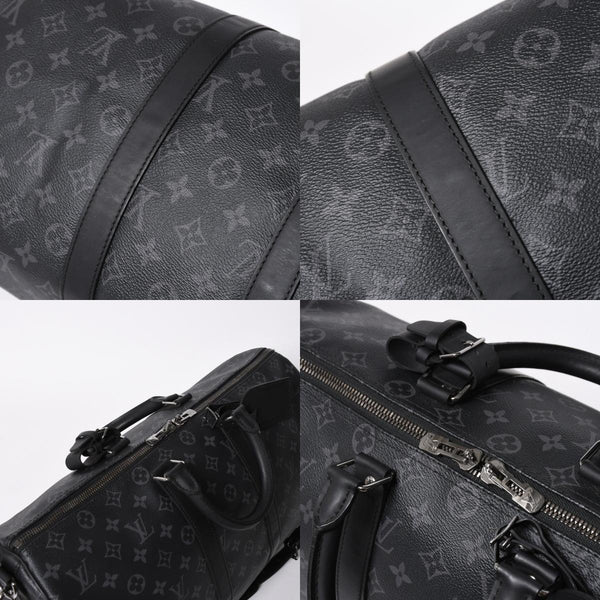 極美品 LOUIS VUITTON ルイヴィトン キーポルバンドリエール45 M40569 モノグラムエクリプスキャンバス ブラック レザー 中古 4a007181