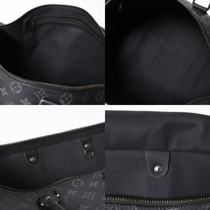 極美品 LOUIS VUITTON ルイヴィトン キーポルバンドリエール45 M40569 モノグラムエクリプスキャンバス ブラック レザー 中古 4a007181