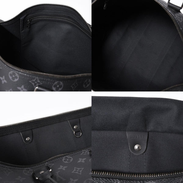 極美品 LOUIS VUITTON ルイヴィトン キーポルバンドリエール45 M40569 モノグラムエクリプスキャンバス ブラック レザー 中古 4a007181