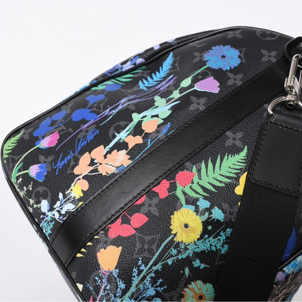 極美品 LOUIS VUITTON ルイヴィトン キーポル バンドリエール50 ボストンバッグ M45062 モノグラム エクリプス フローラル ブラック 中古 4a006945