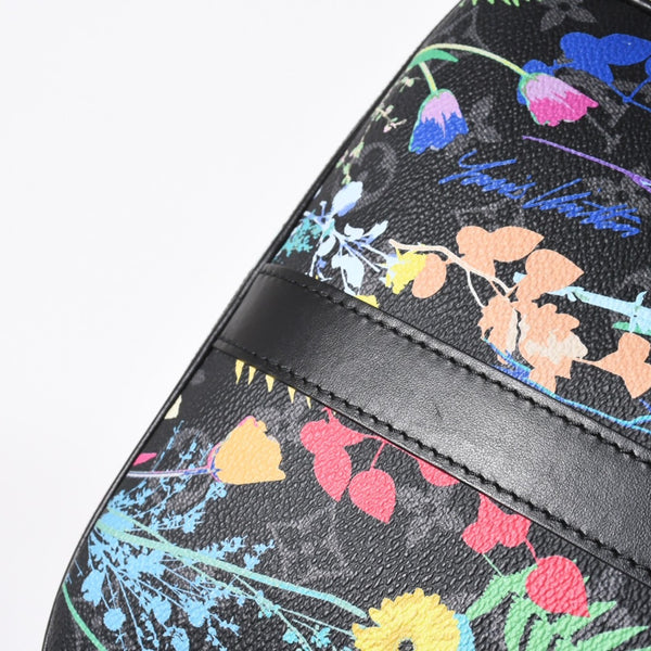 極美品 LOUIS VUITTON ルイヴィトン キーポル バンドリエール50 ボストンバッグ M45062 モノグラム エクリプス フローラル ブラック 中古 4a006945