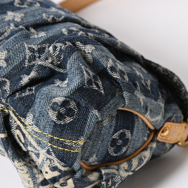 極美品 LOUIS VUITTON ルイヴィトン ミニプリーティ レイエ ショルダーバッグ M95333 モノグラムデニム ブルー 中古 4a006952
