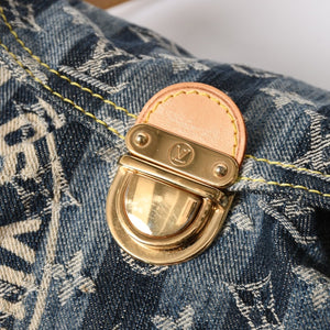 極美品 LOUIS VUITTON ルイヴィトン ミニプリーティ レイエ ショルダーバッグ M95333 モノグラムデニム ブルー 中古 4a006952