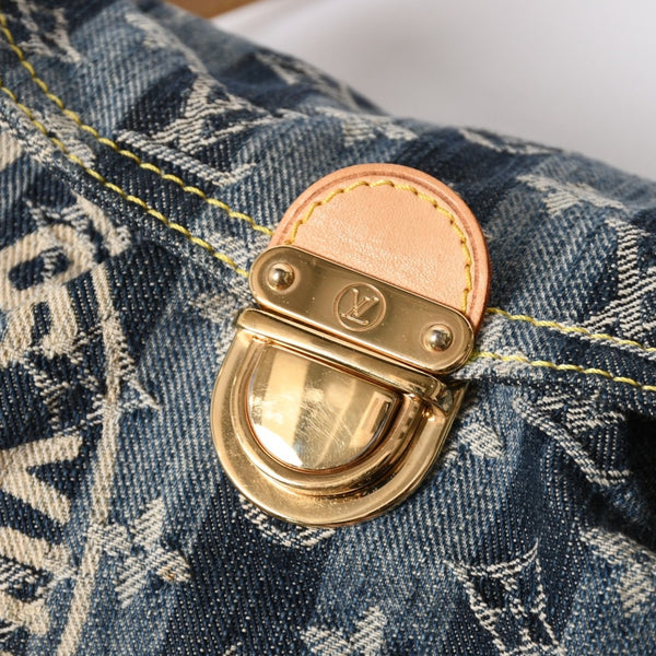 極美品 LOUIS VUITTON ルイヴィトン ミニプリーティ レイエ ショルダーバッグ M95333 モノグラムデニム ブルー 中古 4a006952