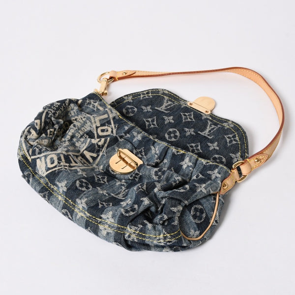 極美品 LOUIS VUITTON ルイヴィトン ミニプリーティ レイエ ショルダーバッグ M95333 モノグラムデニム ブルー 中古 4a006952
