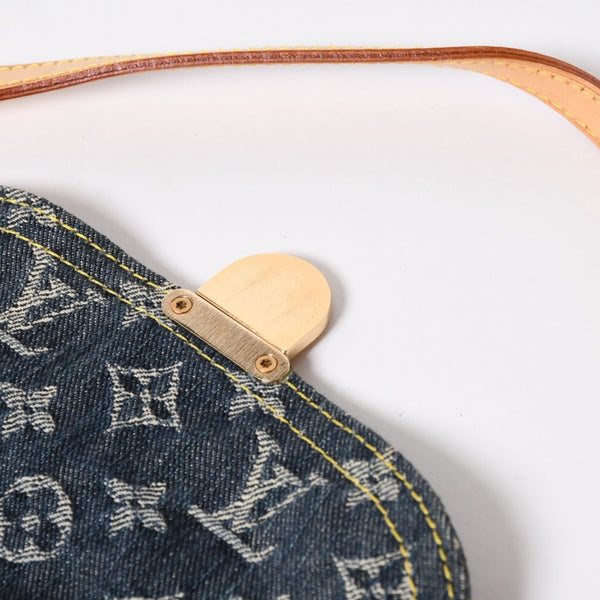 極美品 LOUIS VUITTON ルイヴィトン ミニプリーティ レイエ ショルダーバッグ M95333 モノグラムデニム ブルー 中古 4a006952