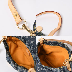 極美品 LOUIS VUITTON ルイヴィトン ミニプリーティ レイエ ショルダーバッグ M95333 モノグラムデニム ブルー 中古 4a006952
