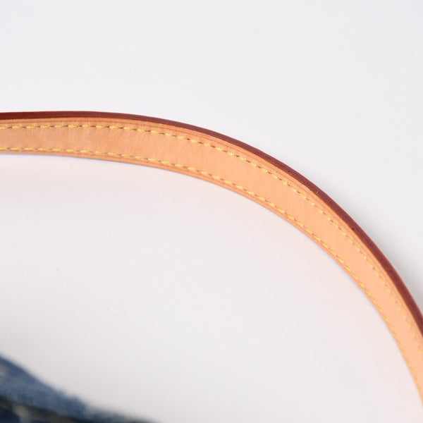 新品同様品 LOUISVUITTON ルイヴィトン パウチィ ワンショルダーバッグ M95382 パッチワーク モノグラムデニム ブルー 中古 4a006993