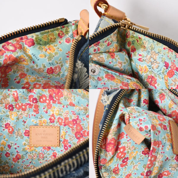 新品同様品 LOUISVUITTON ルイヴィトン パウチィ ワンショルダーバッグ M95382 パッチワーク モノグラムデニム ブルー 中古 4a006993