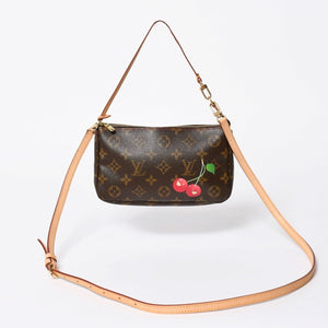極美品 LOUIS VUITTON ルイヴィトン モノグラム チェリー ポシェットアクセソワール アクセサリーポーチ 村上隆 M95008 中古 4a006983