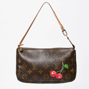 極美品 LOUIS VUITTON ルイヴィトン モノグラム チェリー ポシェットアクセソワール アクセサリーポーチ 村上隆 M95008 中古 4a006983