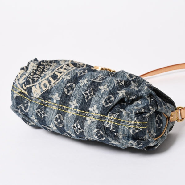 極美品 LOUIS VUITTON ルイヴィトン ミニプリーティ レイエ ショルダーバッグ M95333 モノグラムデニム ブルー 中古 4a006952