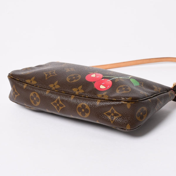極美品 LOUIS VUITTON ルイヴィトン モノグラム チェリー ポシェットアクセソワール アクセサリーポーチ 村上隆 M95008 中古 4a006983