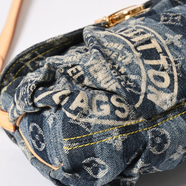 極美品 LOUIS VUITTON ルイヴィトン ミニプリーティ レイエ ショルダーバッグ M95333 モノグラムデニム ブルー 中古 4a006952