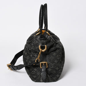 極美品 LOUIS VUITTON ルイヴィトン ネオカヴィ MM 2WAYバッグ M95351 モノグラム デニム ブラック ゴールド金具 中古 4a006996