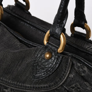 極美品 LOUIS VUITTON ルイヴィトン ネオカヴィ MM 2WAYバッグ M95351 モノグラム デニム ブラック ゴールド金具 中古 4a006996