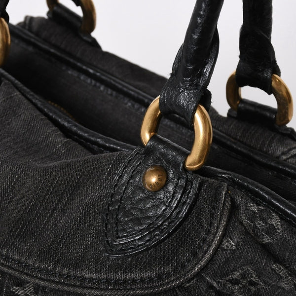 極美品 LOUIS VUITTON ルイヴィトン ネオカヴィ MM 2WAYバッグ M95351 モノグラム デニム ブラック ゴールド金具 中古 4a006996
