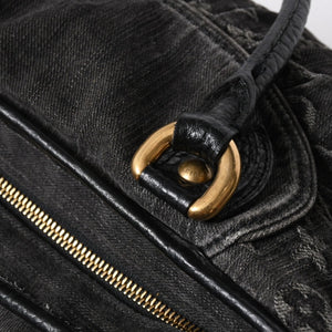 極美品 LOUIS VUITTON ルイヴィトン ネオカヴィ MM 2WAYバッグ M95351 モノグラム デニム ブラック ゴールド金具 中古 4a006996