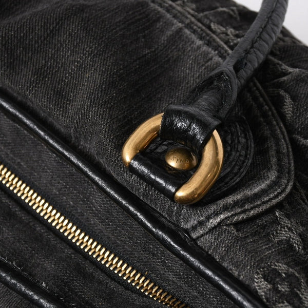 極美品 LOUIS VUITTON ルイヴィトン ネオカヴィ MM 2WAYバッグ M95351 モノグラム デニム ブラック ゴールド金具 中古 4a006996