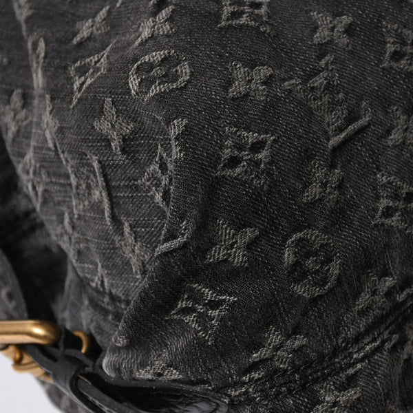 極美品 LOUIS VUITTON ルイヴィトン ネオカヴィ MM 2WAYバッグ M95351 モノグラム デニム ブラック ゴールド金具 中古 4a006996