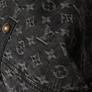 極美品 LOUIS VUITTON ルイヴィトン ネオカヴィ MM 2WAYバッグ M95351 モノグラム デニム ブラック ゴールド金具 中古 4a006996