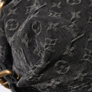 極美品 LOUIS VUITTON ルイヴィトン ネオカヴィ MM 2WAYバッグ M95351 モノグラム デニム ブラック ゴールド金具 中古 4a006996
