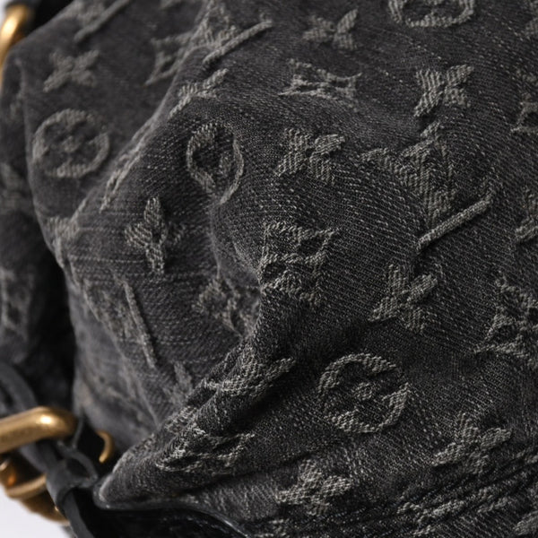 極美品 LOUIS VUITTON ルイヴィトン ネオカヴィ MM 2WAYバッグ M95351 モノグラム デニム ブラック ゴールド金具 中古 4a006996