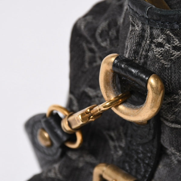 極美品 LOUIS VUITTON ルイヴィトン ネオカヴィ MM 2WAYバッグ M95351 モノグラム デニム ブラック ゴールド金具 中古 4a006996