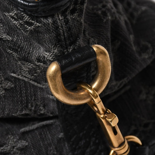 極美品 LOUIS VUITTON ルイヴィトン ネオカヴィ MM 2WAYバッグ M95351 モノグラム デニム ブラック ゴールド金具 中古 4a006996