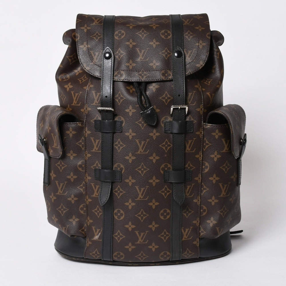 極美品 LOUIS VUITTON ルイヴィトン クリストファー MM リュック バックパック M43735 モノグラムマカサー ブラウン ブラック 中古 4a006943