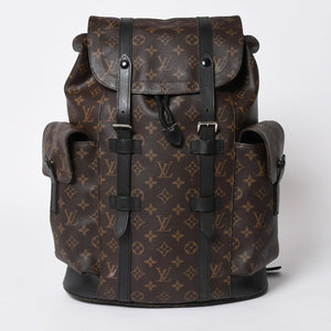 極美品 LOUIS VUITTON ルイヴィトン クリストファー MM リュック バックパック M43735 モノグラムマカサー ブラウン ブラック 中古 4a006943
