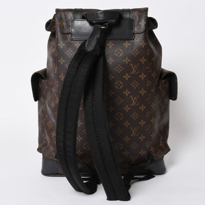 極美品 LOUIS VUITTON ルイヴィトン クリストファー MM リュック バックパック M43735 モノグラムマカサー ブラウン ブラック 中古 4a006943