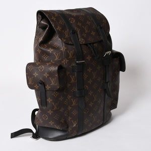 極美品 LOUIS VUITTON ルイヴィトン クリストファー MM リュック バックパック M43735 モノグラムマカサー ブラウン ブラック 中古 4a006943