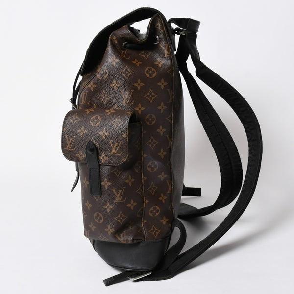 極美品 LOUIS VUITTON ルイヴィトン クリストファー MM リュック バックパック M43735 モノグラムマカサー ブラウン ブラック 中古 4a006943