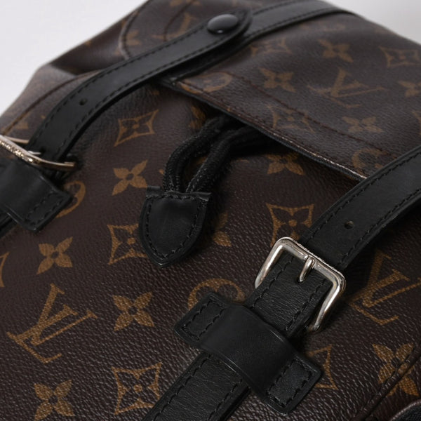 極美品 LOUIS VUITTON ルイヴィトン クリストファー MM リュック バックパック M43735 モノグラムマカサー ブラウン ブラック 中古 4a006943
